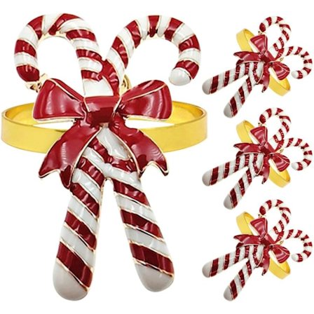 Sett med 12 Julerods Serviettringer Julepynt Serviettholdere Ringe Metall Julepynt Serviettringer Serviettspenne Julebordsdekorasjon