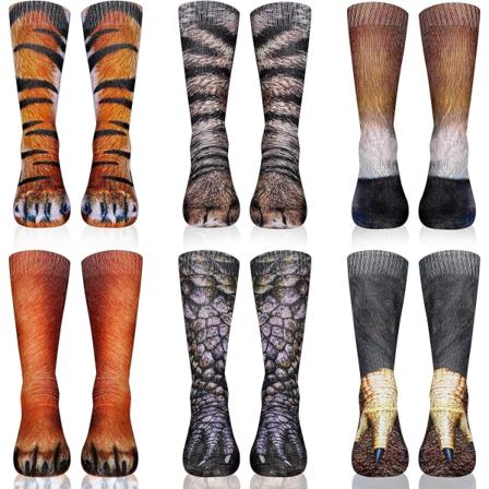 INIOR 6 par roliga 3D djurstrumpor galna Halloween jul djur tassar strumpor nyhet djurstrumpor katt hund tiger örn