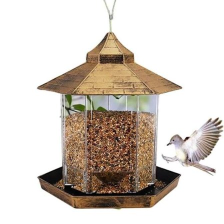 Fågelmatare i plast för utomhusbruk