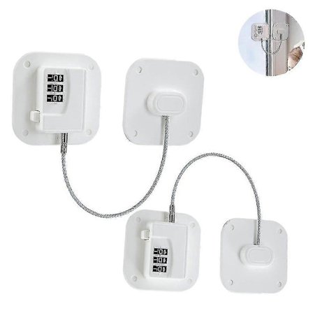 2 stk Køleskabslåse - Robust Kombinationslås til Køleskab Børnesikring