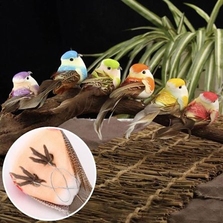 6STK Kunstig fuglemodel Naturtro perlefugl 1-KLØER 1-KLØER