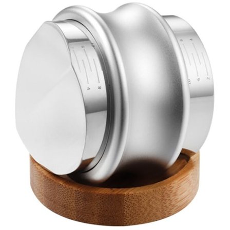 Kaffedistributör och Tamp/Jämnhet, Dubbelhuvud Kaffejämnhet, Justerbar Djup Handtamp 58mm