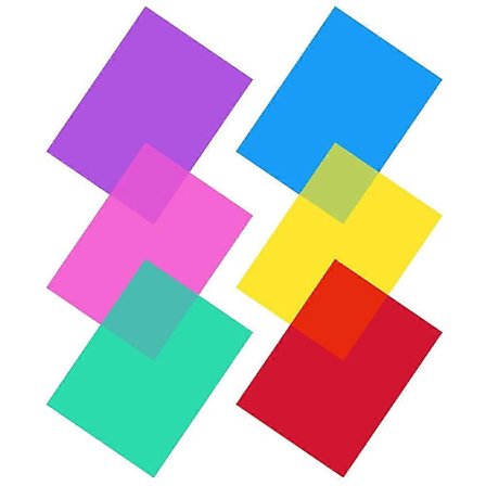 6-pack Färgfilter Gel, för Lampor, Färgat Filter (30 x 21cm)_MGF