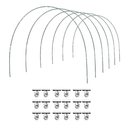 36 stk. Drivhustunneler Dyrketunneler 6 Sett med 2,6 m Lange Hagebuer, Rustfritt Fiberglass R