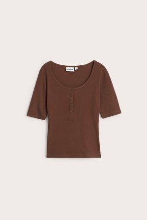 Kappahl | Ribbad topp | Brun