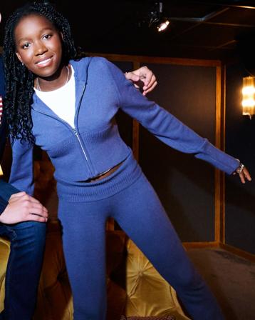 Gina Tricot Young Y knitted yoga hood Blau Hoodies/Kapuzenpullover Mädchen - Kidsbrandstore