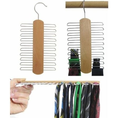 Slipsförvaring - Bokträ - 20 slipsar, 2-pack