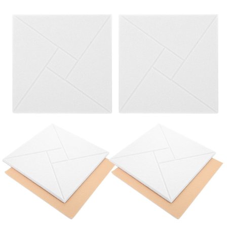 Lydisolering til dør, lydtætte paneler til musikrum, konferencelokaler, soveværelser, akustisk hvid, 30.00X30.00X0.90CM, lydabsorption, 6 stk. (LGL)