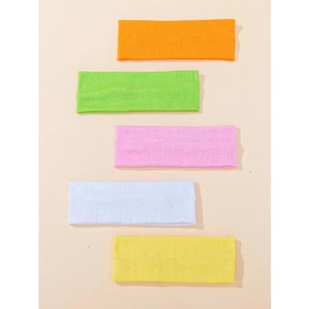 5 st Stretch Hårband i polyester 5 x16 cm. 5 färger