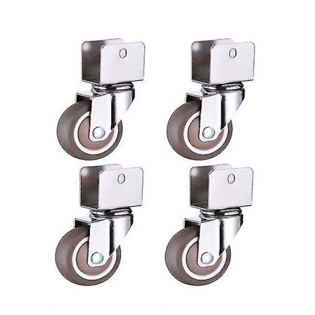1.5 Furniture Crib Casters Cabinet Clamp With Brake Wheels Soft Rubbe