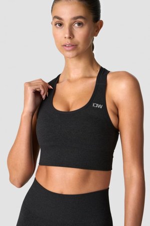 ICANIWILL - Divine Seamless Sports Bra Graphite Melange - Dame - ICIW