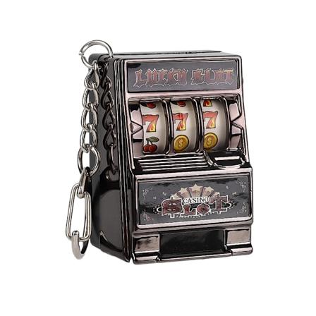 Mini Spilleautomat Nøgle Vedhæng Kreativ Arcade Lomme Frugt Lucky Jackpot Gadget Antistress Legetøj Sjove Spil Nøglering Ringe black