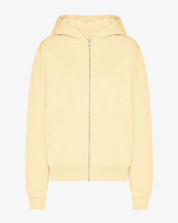 Organic Oversized Zip Hood - Soft Yellow