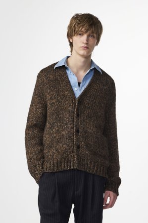 NN.07 Osky Cardigan Male Brown Wool