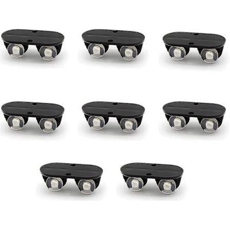 8 stk Svarte Oppbevaringsboks Hjul, Selvklebende Ruller, Mini Ruller, Universelle Hjul, For Bokser, Oppbevaringsbokser, Møbler