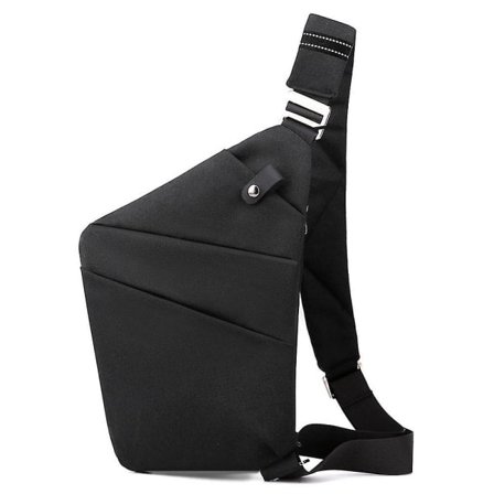 Sling bag / axelväska / bröstväska Vänster axel Svart Svart