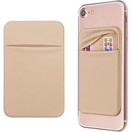 Selvklæbende kortholder til mobiltelefoner, 2-pak (guld)