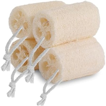 8cm Sett med 4 naturlige svamper, organisk svamp, organisk badesvamp for dusjskrubbing og kjøkkenrengjøring