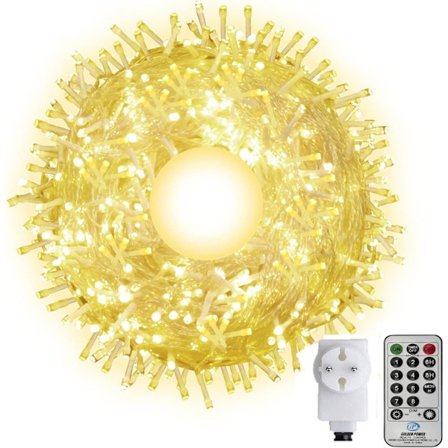100m Udendørs Lyskæde Lange Julelys til Indendørs og Halloween med Fjernbetjening, til Juletræ Hjem Soveværelse (Varm Hvid)