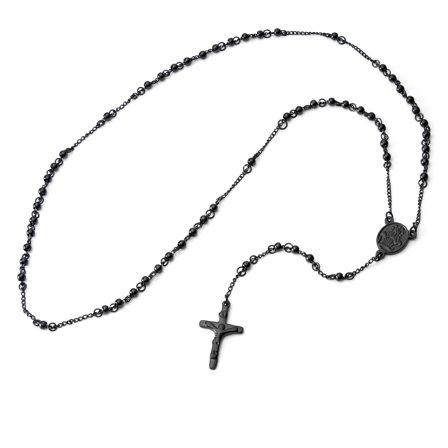 Thin Black Rosary Necklace for Men - Rosaries