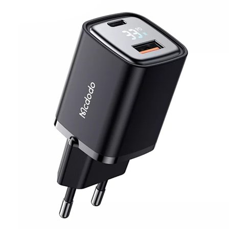 McDodo CH-1701 Väggladdare med display, 33W, svart