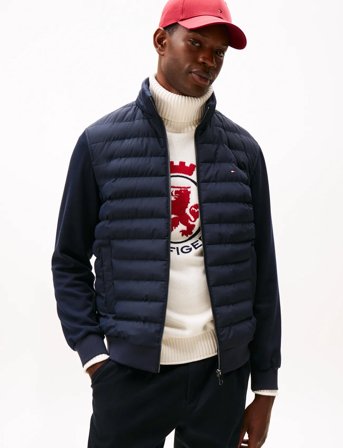 Tommy Hilfiger Mix Media Hooded Zip Through - Navy - S