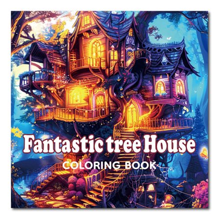 Mandala Dyremalebok for Voksne | 24 Akvarellkunst-sider]Fantastisk Trehus]