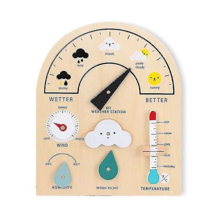 Lasten puinen sääasema lelut Sääennuste Varhaiskasvatus Tiedekasvatus Kognitiivinen