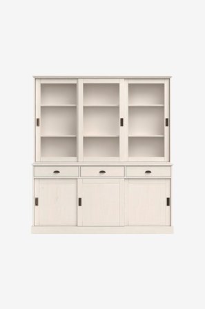 Loft24 - Harry Buffet skab med 6 døre og 3 skuffer i fyrretræ - Hvid - Skabe - Fra Homeroom