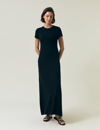 Lexington Clothing Flowy Jersey Maxi Dress - Black - S