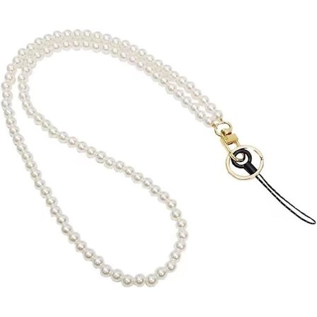 Puhelimen kaulanauha, kadonneen puhelimen esto, pitkä kaulakoru, 1 kpl valkoinen jäljitelmähelmi, puhelimen koristeelliset lisävarusteet, rannekoru, 