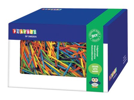 PLAYBOX Träpinnar 50x2,5mm färgade 3500/fp - Lyreco - Skola och förskola - Hobbymaterial - Pyssel - Trä