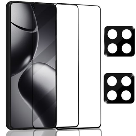 2-Pack Xiaomi Redmi 14T Skärmskydd & 2-Pack linsskydd - Härdat Glas 9H - Super kvalitet 3D