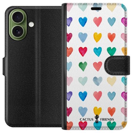 Kompatibelt Lommeboketui til Apple Apple iPhone 17 Cactus and Friends - Watercolor Love Grid