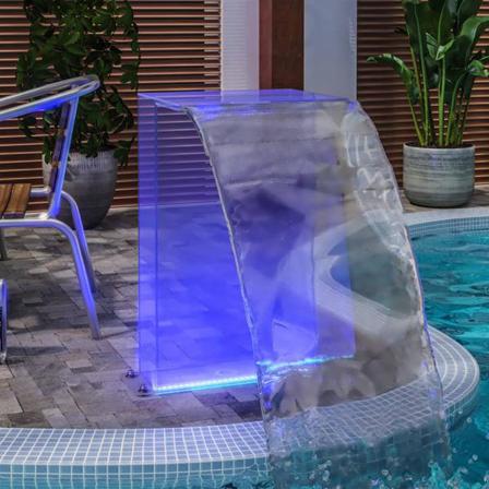 Vidaxl Poolfontän Med Rgb Led Akryl 51 Cm Transparent