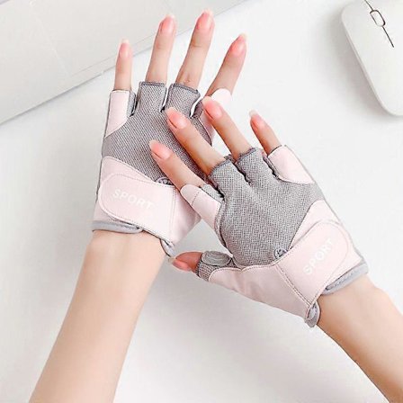 Sportscykelhandsker til kvinder, halv finger, skridsikre, slidstærke, fitness, udendørs klatring, tynde åndbare handsker til kvinder (LGL)