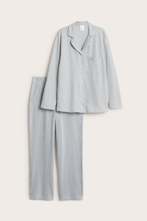 Kappahl | Pyjamas i seersucker Mørkeblå XS | Mørkeblå