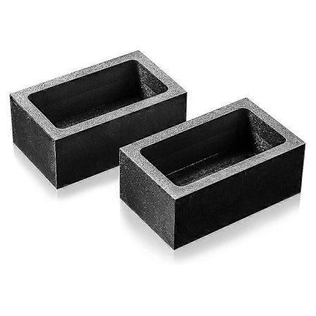 2 Stk 2 Kg Grafitt Ingot Form Sølv Gull Ingot Støpeform Digelform, Indre Størrelse