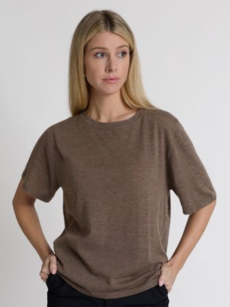 Kashmina - Kashmirtopp "Airy top" - dark toast - Size L