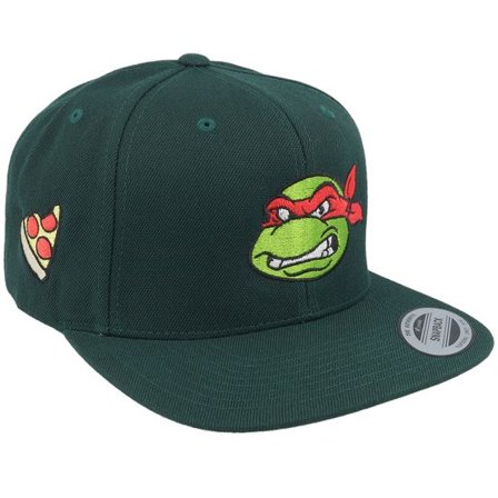 TMNT - Grön snapback Keps - Raphael Face Dark Green Snapback @ Hatstore