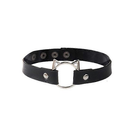 Svart Punk Choker Halsband i PU-läder med Gotiska Nitar, Choker Halsband Pendientes Party Club Sexiga Gotiska Femme Smycken för Kvinnor
