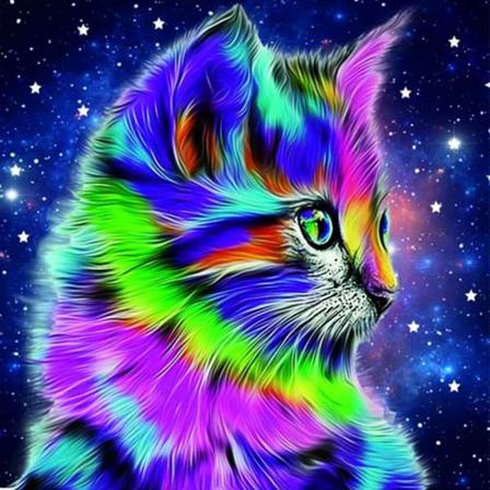 Vuxna Katter Konst Bild Julklapp Full Drill Crystal Paint