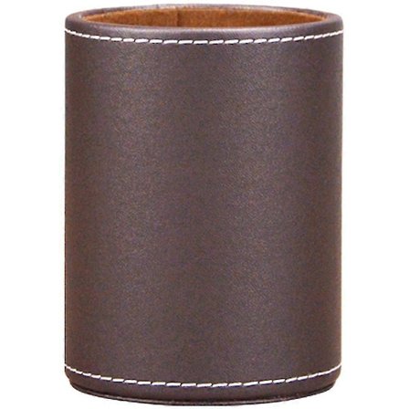 Pennholder i lær, skrivebordspennholder, brilleholder i lær, sminkekostholder for skrivebord