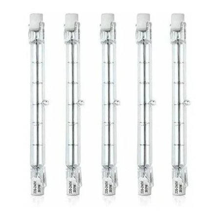 Dæmpbar R7S 118mm 300W Halogen Pære AC220-240V 5900lm J118 Lineær Halogen Spotlight til Landskabsbelysning, Sikkerhed, Gadelampe (Pakke med 5)