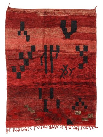 Berber Moroccan - Mid Atlas Käsinsolmittu 155X210 Matto Marokko