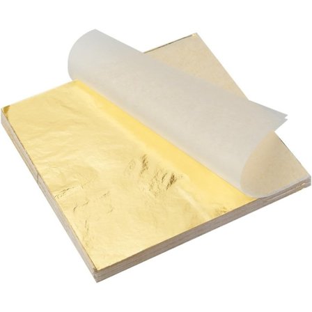 500 ark imiteret bladguld til kunstprojekter, håndværksdekoration (14 x 14 cm)