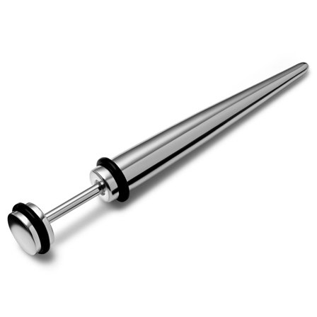 Satago | 6 mm Stainless Steel Faux Taper Earring for Men - Fake plugs