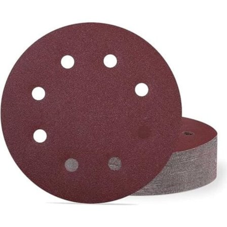 Pakke med 25 stk. 180mm slipepapir 240 Korning 180mm 8 Hull Sandpapir for Vegg- og Takslipemaskin/NC/