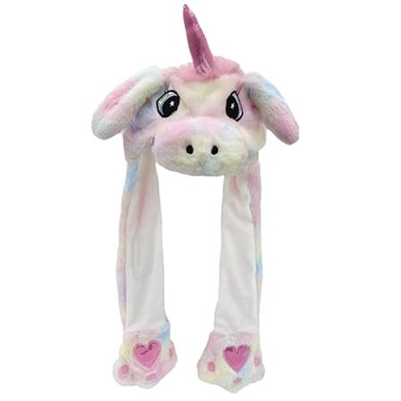 Pehmopipo Pehmeä lämmin hattu liikkuvilla korvilla Söpö eläinten asutarvike Colorful unicorn