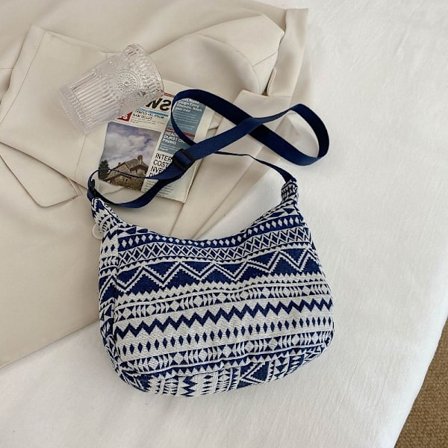 Paris Canvas Taske, Stor Kapacitet Tote Bag, Etnisk Stil Enkelsidet Skuldertaske